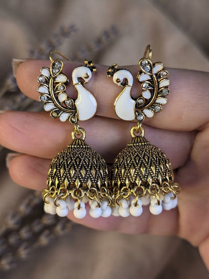 Moor Jhumki – Peacock Shaped Jhumka Earrings