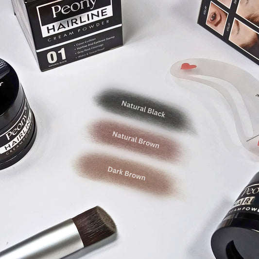 Peony 2in1 Hairline Cream Powder with 3 Extra Eyebrow Stencils