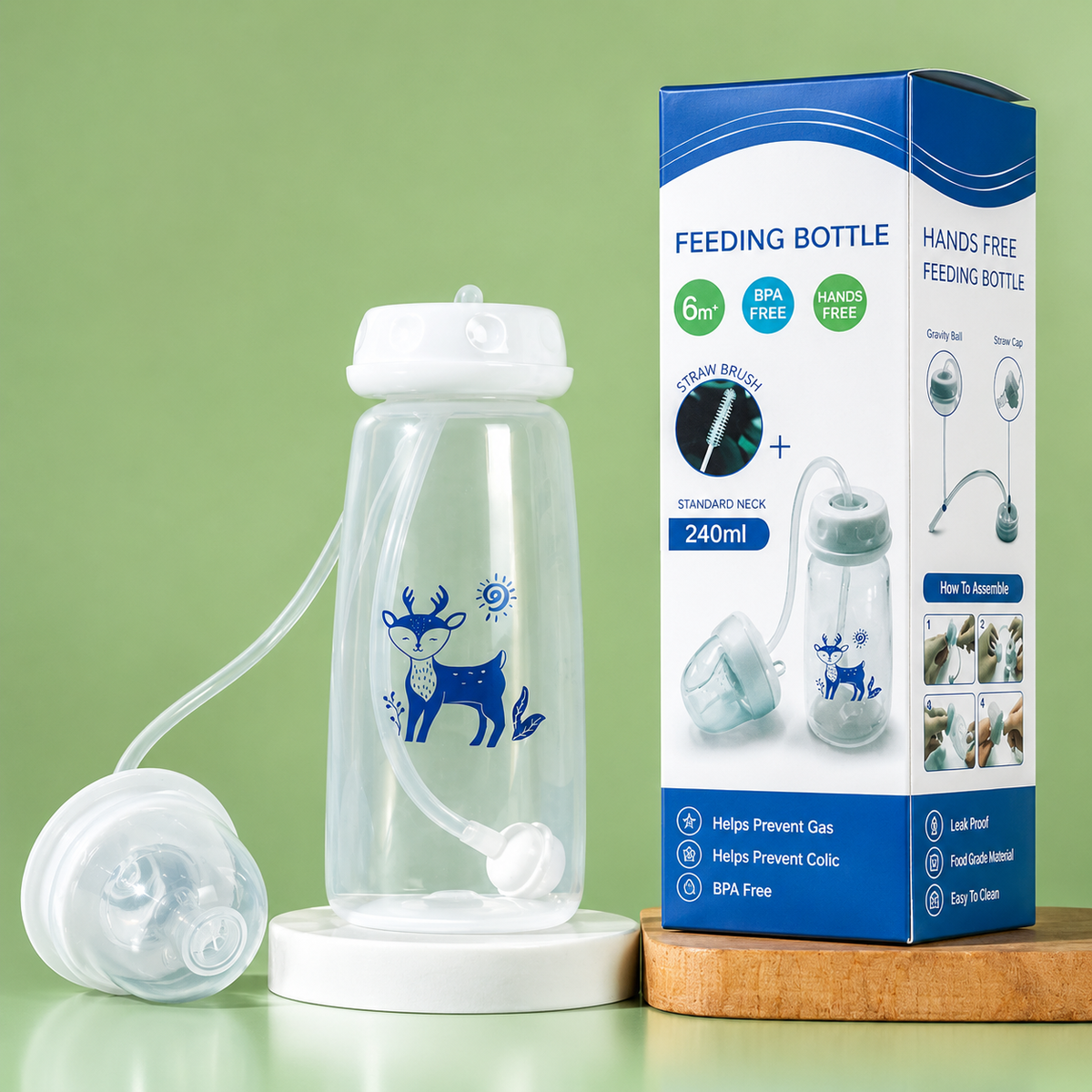 Hands-Free Baby Feeding Bottle 240 ml