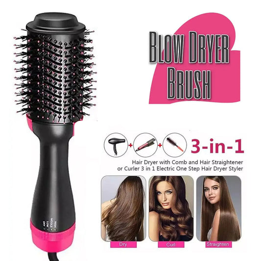 One Step Solution Hot Air Brush (Dryer + Straightener)