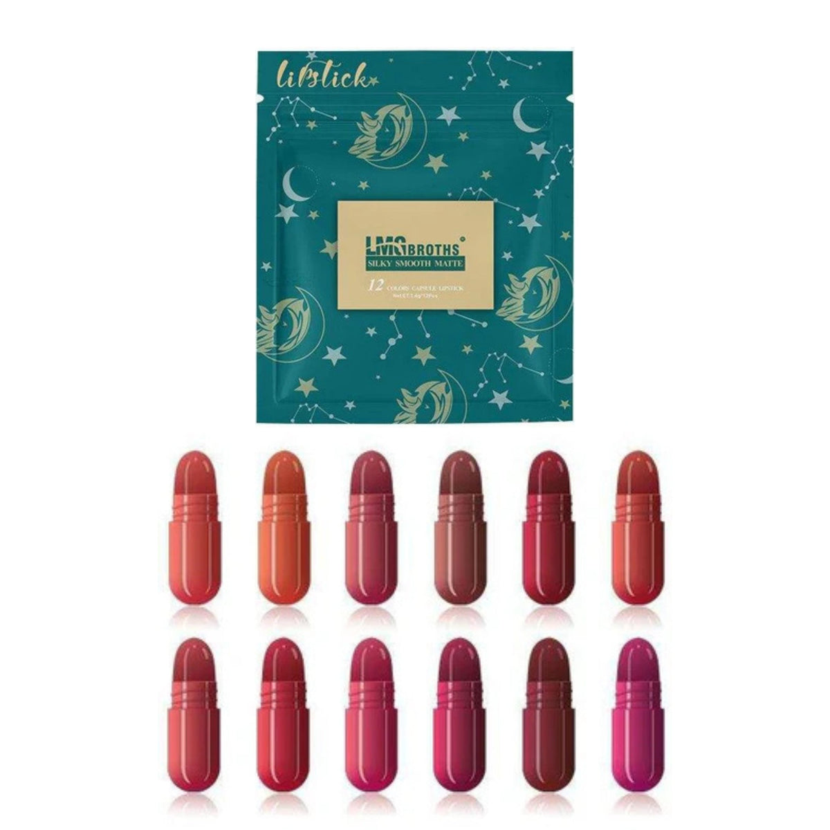 LMG Broths 12 Colors Capsule Lipstick Set