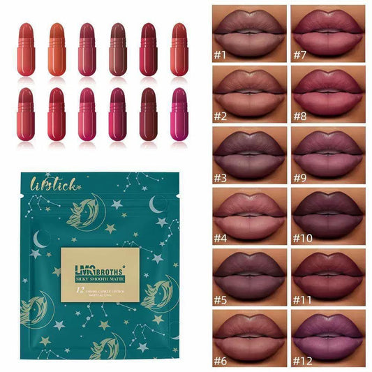 LMG Broths 12 Colors Capsule Lipstick Set