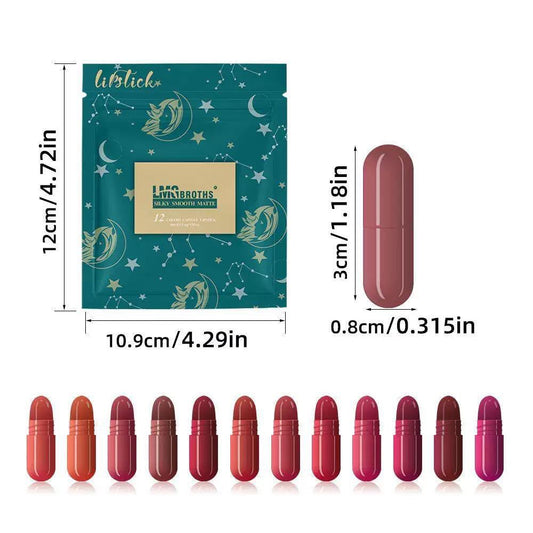 LMG Broths 12 Colors Capsule Lipstick Set